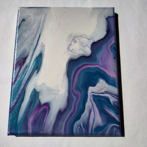 Acrylic Metalic paint pour 8x10